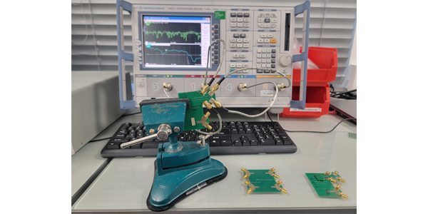 Test setup with calibrated test boards.