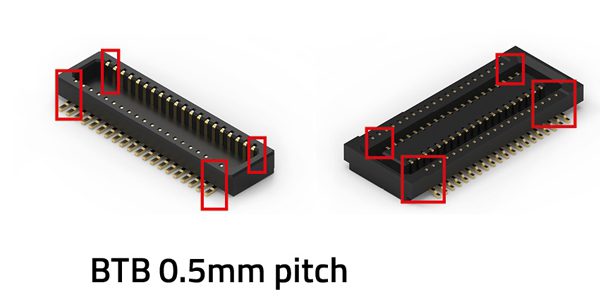 Figure 2: Caption: Outlier pins for BTB 0.5 mm connectors.