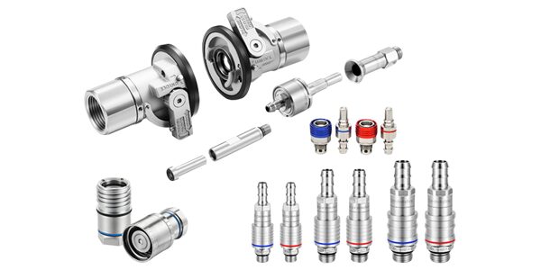 Amphenol Industrial Liquid Cooling Connectors (UQD/UQDB/BMQC/LQC/MQD/SHQD) are constructed with aerospace-grade sealing materials and a bidirectional shut-off valve and dry break to protect against accidental spillage or drips.