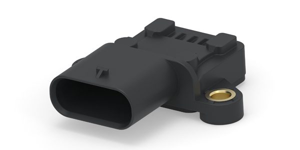 TE Connectivity's custom pedal travel sensor accurately monitors brake pedal movement, ensuring responsive and safe braking by detecting the driver's brake intention. This sensor is integral to the vehicle's braking system, providing crucial data for responsive and safe braking.