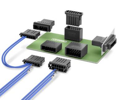 The new Connexis line of wire-to-board PCB connectors from Phoenix Contact is optimized for cable assemblies and well-suited for industrial automation.