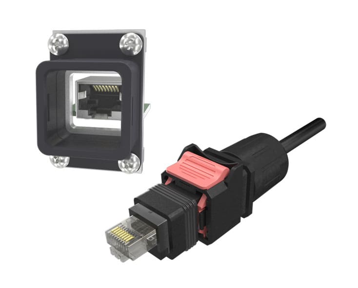 RJ45 IP6X rectangular push-pull connector and cable solution from Amphenol Communications Solutions
