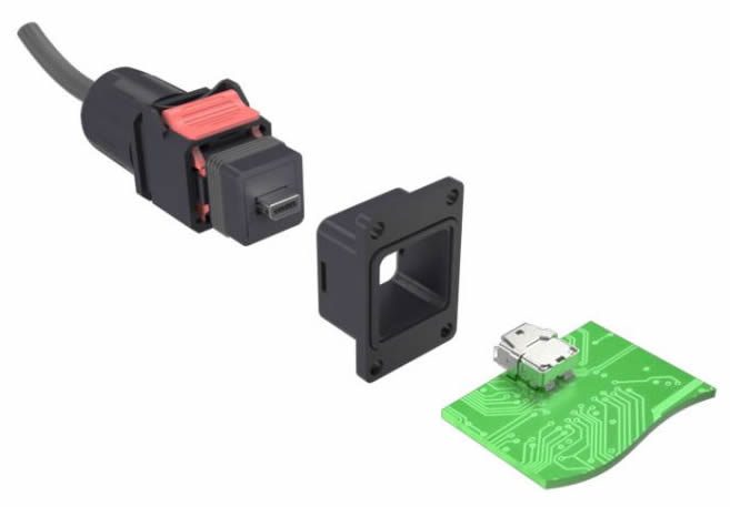 The ix Industrial IP6X Rectangular Push-Pull connector and cable solution from Amphenol Communications Solutions