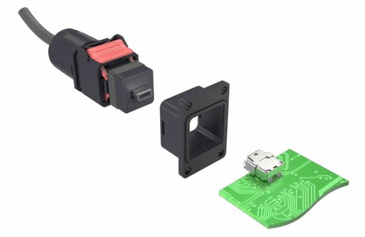 ix Industrial IP6X Rectangular Push-Pull connector and cable solution from Amphenol Communications Solutions