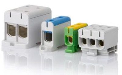 Molex DIN-rail or panel-mountable High-Current Universal-Clamp Terminal Blocks, supplied by Avnet, offer a versatile solution for high-current and voltage applications requiring aluminum-to-aluminum, copper-to-copper, or aluminum-to-copper terminations.