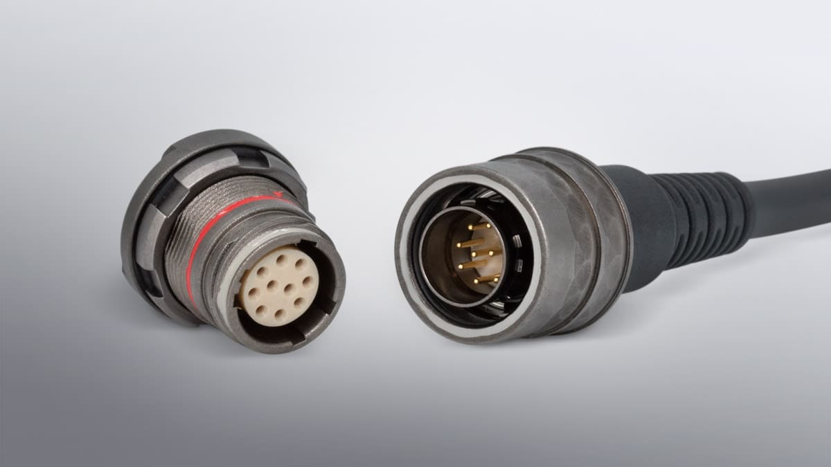 ODU AMC Series T robust circular connectors supplied by Avnet