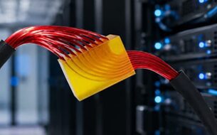 Boston Micro Fabrication (BMF) precision fiber routing and alignment component is3D printed