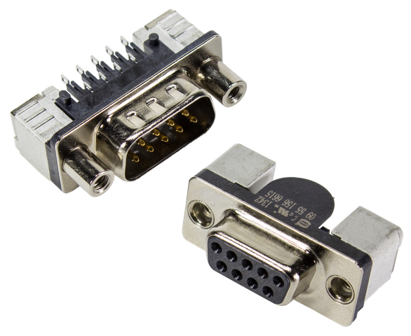 TE Connectivity D-Sub Standard Connectors DSUB E09P V/MNT, Pack of 10 