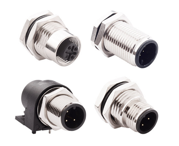 Crimp Pin M12 TE CONNECTIVITY 1-2312527-2-Sensor Connector Plug 5 Contacts Straight Cable Mount 