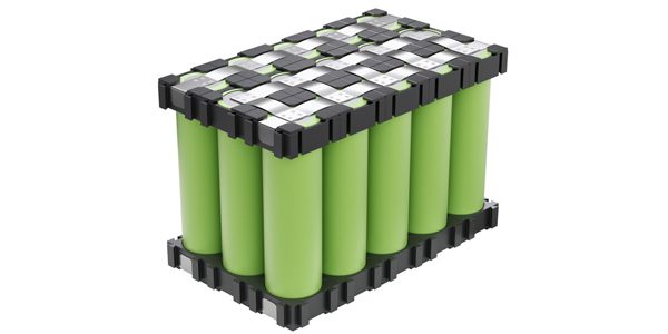 Cylindrical cell lithium ion battery pack configuration.