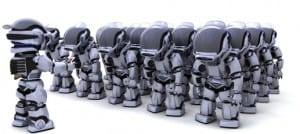 Rise of the Industrial Robots,Robot shutting down army of robots