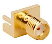 SMA end-launch jack with gold-plated-brass housing