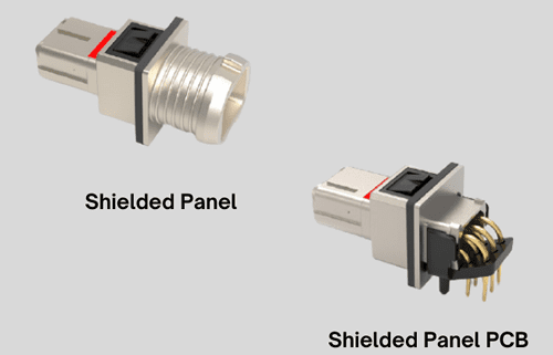TE Connectivity extended its 369 series with the new 369 shielded rectangular panel and PCB connectors