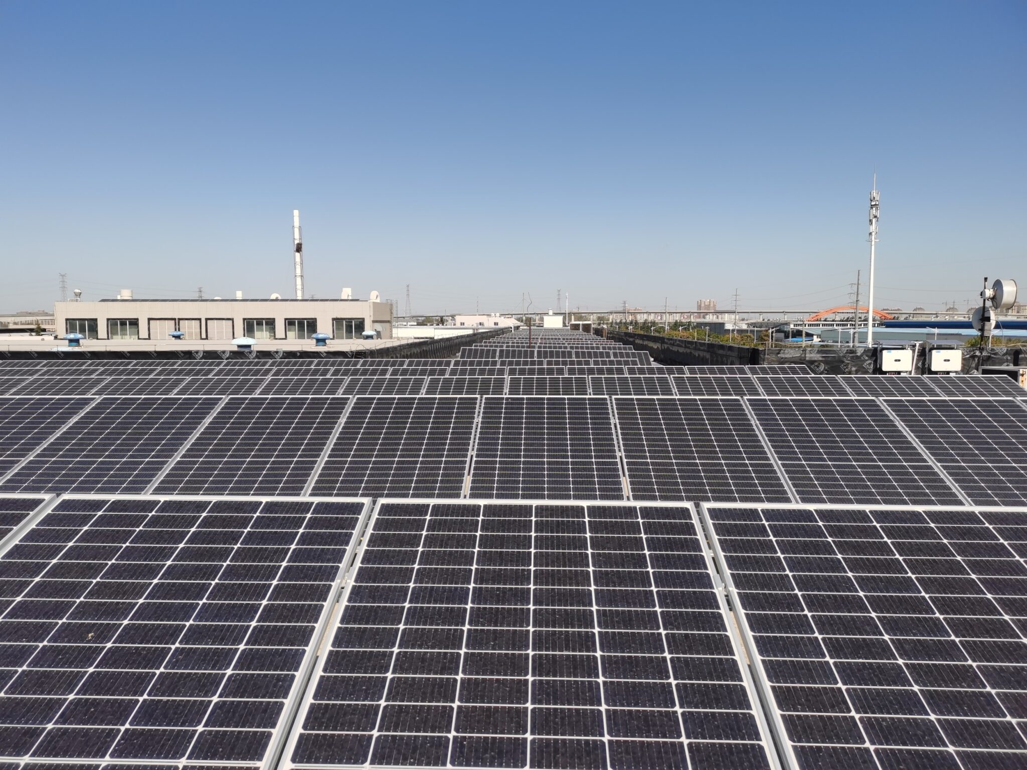 Solar panels at TE's Appliances Qingdao Site